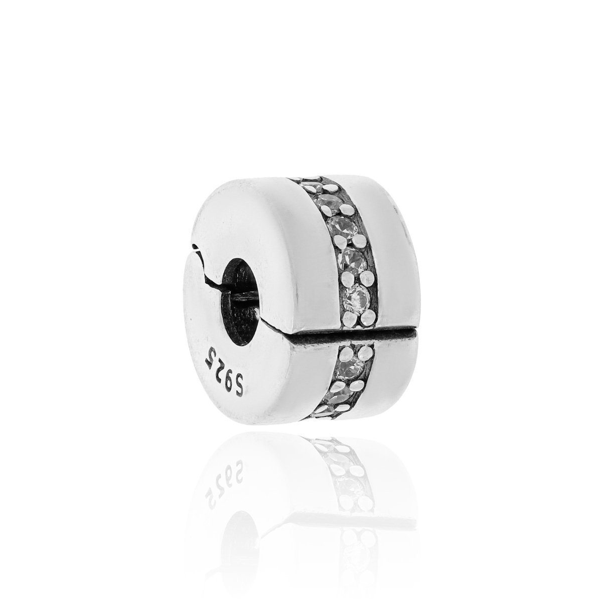 Srebrna zawieszka do bransoletki charms/klips cyrkoniami pr. 925