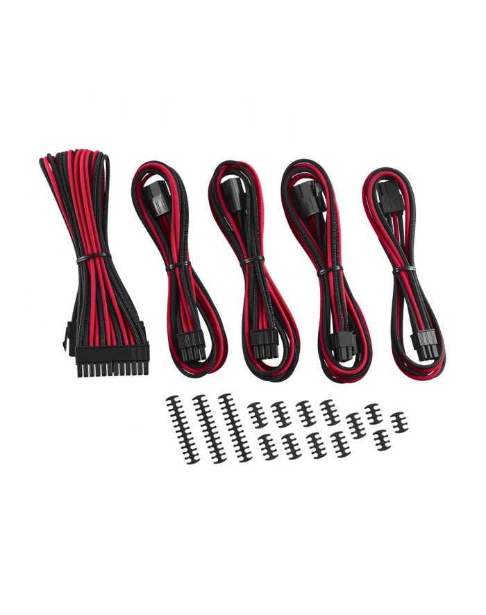 CABLEMOD KLASYCZNY ZESTAW PRZEDŁUŻACZY KABLA MODMESH - SERIA 8 + 6 - CZARNY / CZERWONY ZUAD1152 CM-CAB-CKIT-N86KKR-R