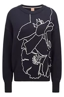 Swetry damskie - BOSS Women's Famarina sweter damski, niebieski (Open Blue), L (DE) - miniaturka - grafika 1