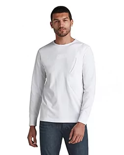 Koszulki męskie - G-STAR RAW Kieszeń Długi Rękaw Koszulka męska, Biały (biały C784-110), XS - grafika 1