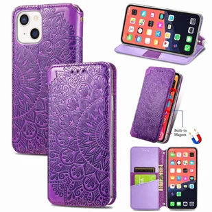 Pokrowiec König Design kompatybilny z etui na telefon komórkowy Apple iPhone 13 ze skóry syntetycznej - Fioletowe etui na telefon komórkowy - Etui i futerały do telefonów - miniaturka - grafika 1