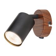 Lampy ścienne - Rabalux Edmund 5295 kinkiet lampa ścienna 1x25W GU10 czarny/drewniany - miniaturka - grafika 1