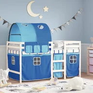 Łóżka dla dzieci i młodzieży - Dziecięce łóżko na antresoli, z tunelem, niebieskie, 90x200 cm Lumarko! - miniaturka - grafika 1