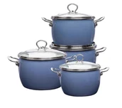 Garnki - La Bonita Naturale LB8ZGE001 Indukcja Stal niskowęglowa 8 elementów - miniaturka - grafika 1