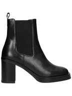 Botki damskie - Wojas Skórzane botki w kolorze czarnym - miniaturka - grafika 1