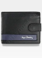 Portfele - Pierre Cardin, Portfel skórzany męski, Sahara, Tilak26 324A, czarny/niebieski, ochrona RFID - miniaturka - grafika 1