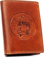 Portfele - Peterson Duży, skórzany portfel męski z wytłoczonym znakiem zodiaku - Peterson NoSize - miniaturka - grafika 1