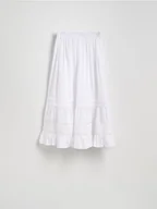 Spódnice - Reserved - Spódnica z ażurowymi wstawkami - kremowy - miniaturka - grafika 1