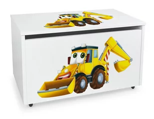 Mobilna drewniana skrzynia na zabawki Koparka - Pojemniki na zabawki - miniaturka - grafika 1