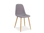 Krzesła - Signal Krzesło FOX stelaż metalowy kolor dąb, tapicerka szara TAP.49 - miniaturka - grafika 1