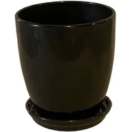 Donice - Doniczka Classic wysoka z podstawką 16 cm ceramiczna grafit - miniaturka - grafika 1