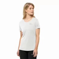 Koszulki i topy damskie - T-shirt damski Jack Wolfskin TECH T W stark white - XXL - miniaturka - grafika 1
