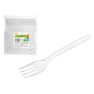 Widelce Simple Solution wielokrotnego użytku 100 sztuk transparentny - Naczynia i sztućce jednorazowe - miniaturka - grafika 1