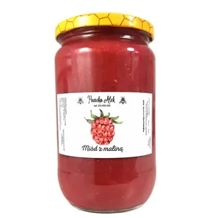 MIÓD Z POLSKIEJ PASIEKI Z MALINAMI - 1000 g. - Miód - miniaturka - grafika 1