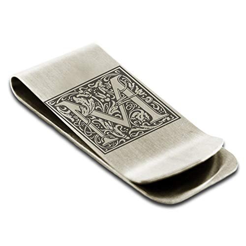 Klips na pieniądze ze stali nierdzewnej dla mężczyzn tata chłopiec przyjaciel ojciec kwiatowy inicjał skrzynka na listy monogram portfel etui na karty gotówkowe ze spersonalizowanym grawerunkiem,