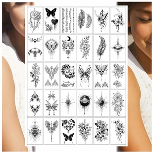 TATUAŻE ZMYWALNE DLA DZIECI MOTYL PIÓRKO SKRZYDŁA MIX 30 WZORÓW - Zabawki kreatywne TATUAŻE ZMYWALNE DLA DZIECI MOTYL PIÓRKO SKRZYDŁA MIX 30 WZORÓW - Zabawki kreatywne - miniaturka - grafika 1