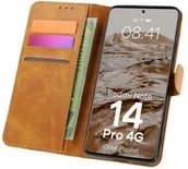 Etui i futerały do telefonów - Bizon Etui z klapką Case Pocket do Xiaomi Redmi Note 14 Pro 4G, brązowe - miniaturka - grafika 1