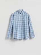 Koszule męskie - Reserved - Koszula regular fit w kratę - niebieski - miniaturka - grafika 1