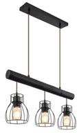 Lampy sufitowe - Wisząca lampa industrialna Mina 15326-3NB do jadalni czarna - miniaturka - grafika 1
