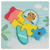 Puzzle - Układanka drewniana SAMOLOT dla dzieci puzzle EDUKACYJNA 5 elementów - miniaturka - grafika 1