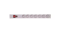 Listwy zasilające - Digitus Listwa zasilająca PDU 19", 1U, 7 gniazd 2P+Z, 16A, 4000W, aluminiowa 1,8, wyłącznik ALASSZB0002 [482492] - miniaturka - grafika 1