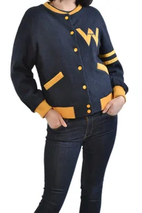 WRANGLER B&Y BOMBER JKT NAVY KURTKA - Kurtki damskie - miniaturka - grafika 1