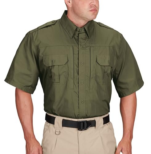 Propper Men's Short Sleeve Ripstop Tactical Shirt, Olive Green, Large