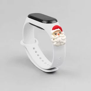 Strap Xmas opaska do Xiaomi Mi Band 4 / Mi Band 3 świąteczny silikonowy pasek bransoletka biały (mikołaj) - Etui i futerały do telefonów - miniaturka - grafika 2