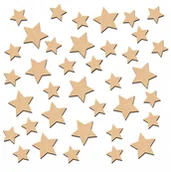 Bombki - GWIAZDKI drewniane dekoracje na Święta 2/3cm 36szt - miniaturka - grafika 1