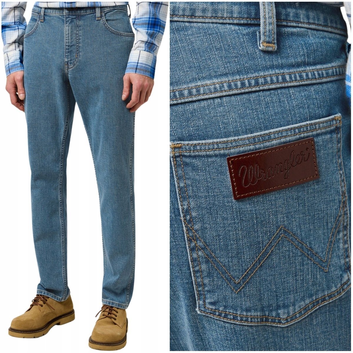 Wrangler GREENSBORO Steel Slate DżINS proste spodnie jeansowe W34 L30