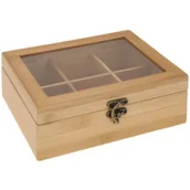 Pojemniki kuchenne - Excellent Houseware Bambusowy pojemnik na herbatę 21x16 cm - miniaturka - grafika 1