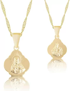 Medalik srebrny pozłacany Szkaplerz - Biżuteria religijna - miniaturka - grafika 1