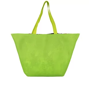 Torba na zakupy trapezowa 67x42 cm zielona z wnętrzem zielony wzór - Torby i wózki na zakupy - miniaturka - grafika 1