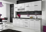 Meble kuchenne - Meble Kuchenne Kuchnia Szafki Modułowe Biały Połysk 2,6M Rico - miniaturka - grafika 1