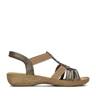 Sandały damskie - Sandały Rieker CEO-65861-45 Szary - miniaturka - grafika 1