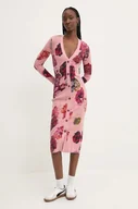 Sukienki - Desigual sukienka MAXFLOWER SCR kolor różowy mini dopasowana 24WWVF11 - miniaturka - grafika 1