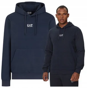 Emporio Armani EA7 Granatowa Bluza Męska z kapturem Sportowa PREMIUM Emporio Armani EA7 Granatowa Bluza Męska z kapturem Sportowa PREMIUM r.L - Bluzy męskie - miniaturka - grafika 1