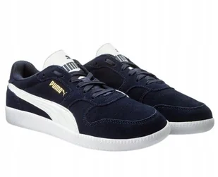 PUMA TRAMPKI MĘSKIE Z SKÓRY NATURALNEJ GRANATOWE Z BIAŁYM PASEM 44 TLA - Trampki męskie - miniaturka - grafika 1