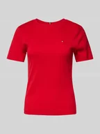 Koszulki i topy damskie - T-shirt o kroju slim fit z detalem z logo - miniaturka - grafika 1