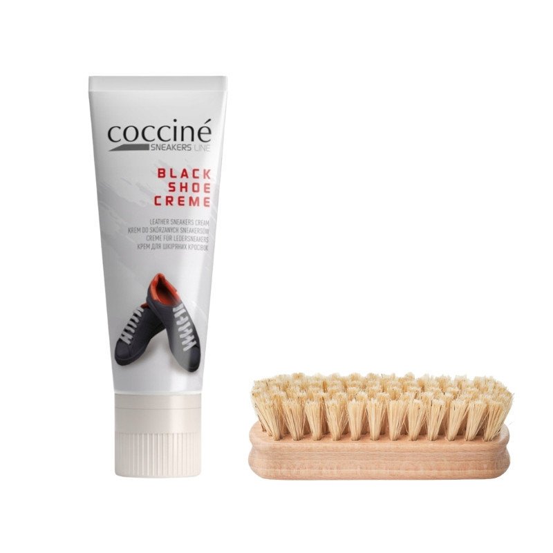 Zestaw do pielęgnacji obuwia - czarny krem Cocciné 75 ml & szczotka do polerowania ZES-54