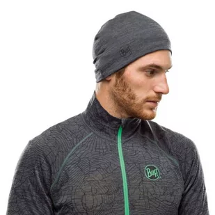 BUFF Czapka do biegania LIGHTWEIGHT MERINO WOOL HAT Solid Grey - Czapki i chusty sportowe męskie - miniaturka - grafika 2