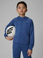 Bluzy dla chłopców - 4F Bluza sportowa regular z kapturem chłopięca - granatowa 158/164 (12-14 lat) - miniaturka - grafika 1