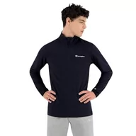 Koszulki męskie - Champion Legacy Micro Polar Fleece - Skrypt Logo Half Zip Topy Bluza, Niebieski, S Męskie FW23, Blu Marittimo, S - miniaturka - grafika 1