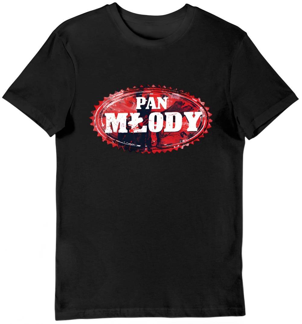 Koszulka męska kawalerki napis pan młody czarna XL