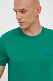 Koszulki męskie - Armani Exchange t-shirt bawełniany kolor zielony z nadrukiem - grafika 1