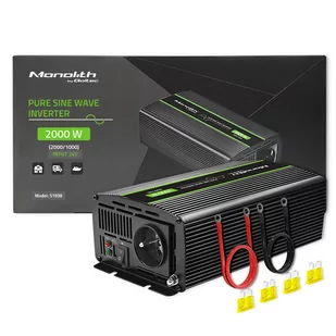 Qoltec Monolith 1000W 2000W 24V na 230V Czysty Sinus - Przetwornice samochodowe - miniaturka - grafika 1