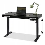 Biurka - Biurko Podnoszone Elektrycznie Z Szufladą Otso Czarne Drewno - miniaturka - grafika 1