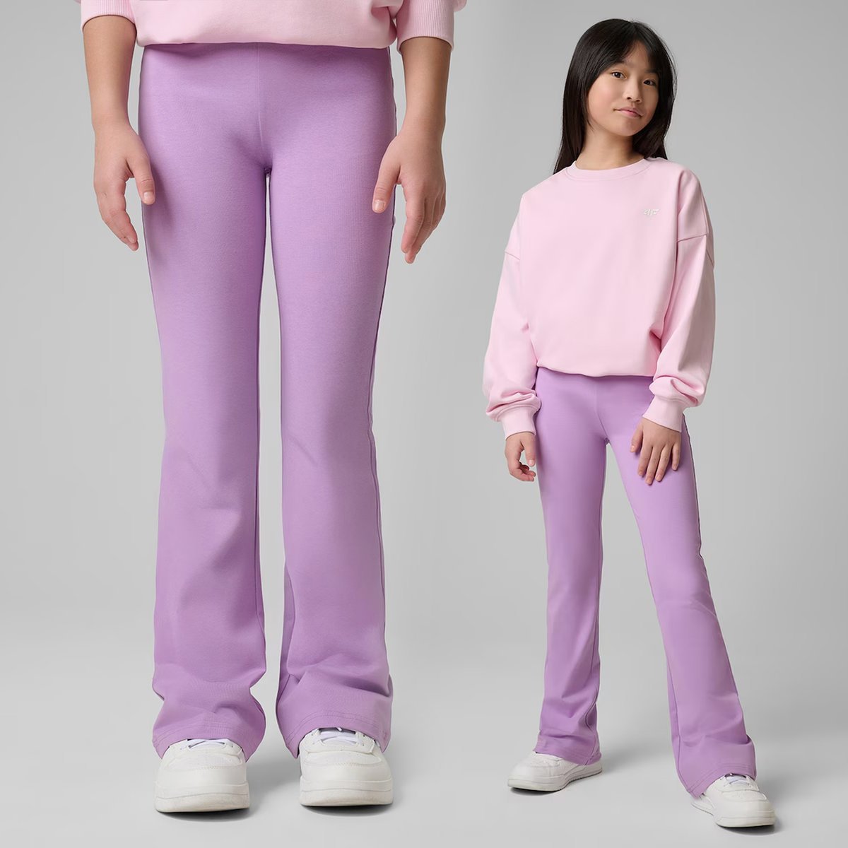 Legginsy Dziewczęce 4F Bawełniane Szeroka Nogawka Sportowe Fioletowa 4FJWSS26TTIGF275 122