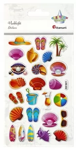 Naklejki wypukłe lato plaża 25szt Nowa - Zabawki kreatywne - miniaturka - grafika 1