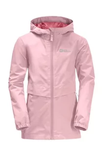 Kurtki i płaszcze dla dziewczynek - Jack Wolfskin kurtka przeciwdeszczowa dziecięca MALIMA kolor różowy - grafika 1
